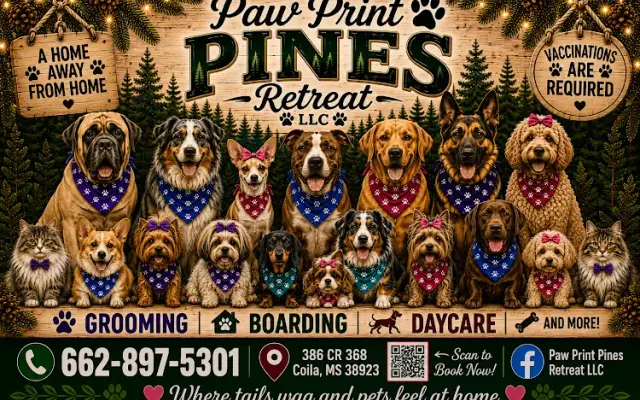 Paw Print Pines Retreat in Coila, MS
