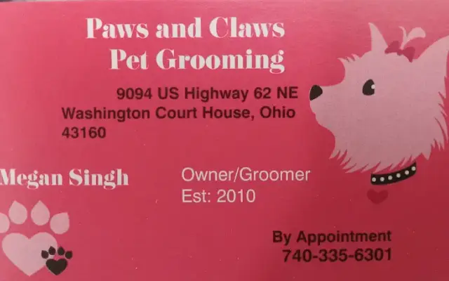 Paws and Claws Pet Grooming in Washington Court House, OH