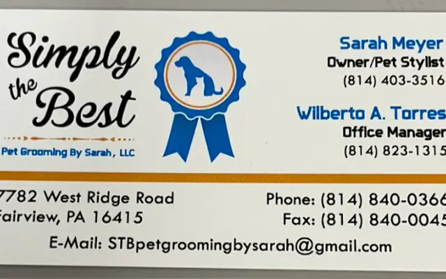 Simply The Best Pet Grooming By Sarah LLC in Fairview, PA